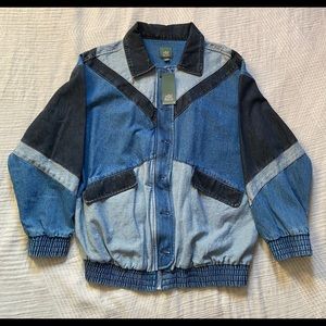 Women’s Colorblocked Denim Trucker Jacket